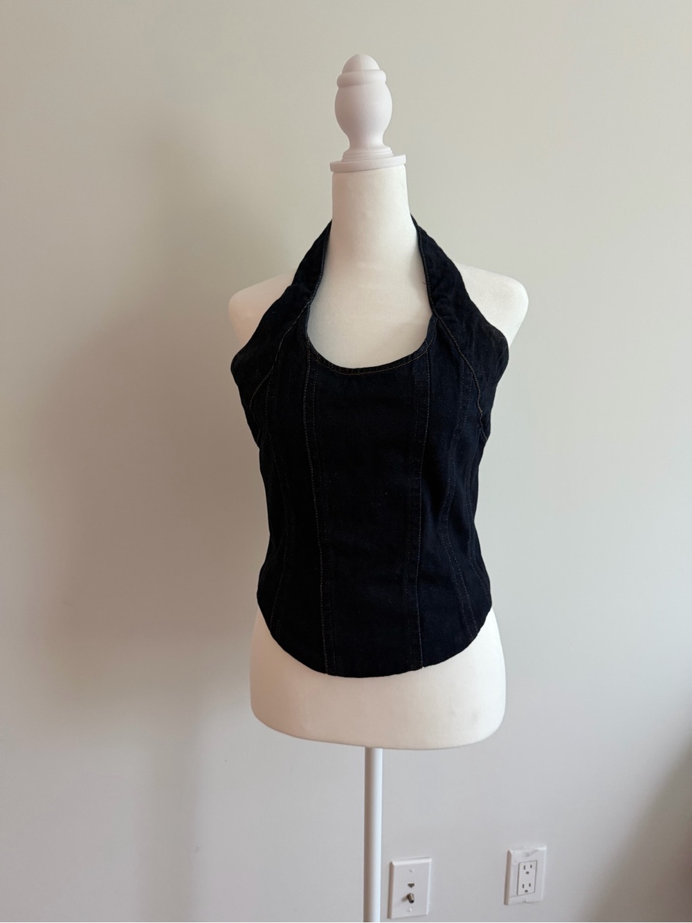 Denim navy  Halter Tank Top - Women